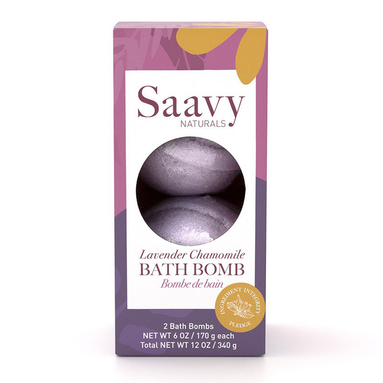 Saavy Naturals Bath Bomb, Lavender Chamomile, 12 Oz