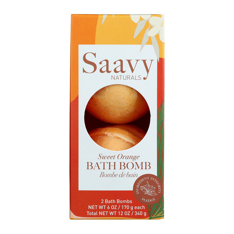 Saavy Naturals Bath Bomb Duo, Sweet Orange, 12 Oz