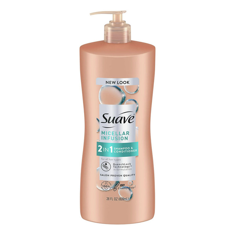 Suave Micellar Infusion 2 in 1 Shampoo and Conditioner For All Hair Types, 28 Oz