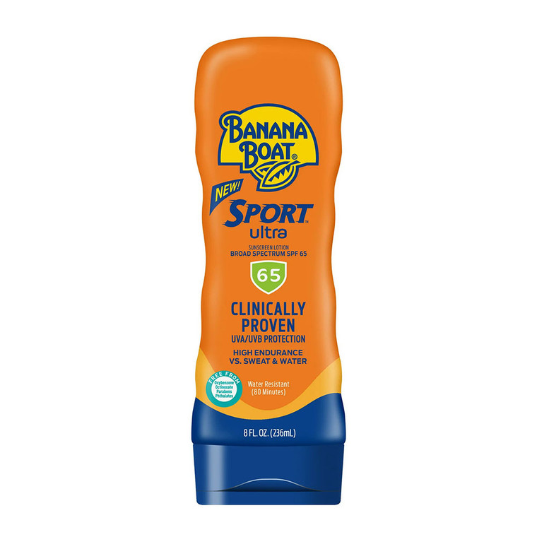 Banana Boat Sport Ultra Water Resistant Sunscreen Lotion, SPF 65, 8 Oz