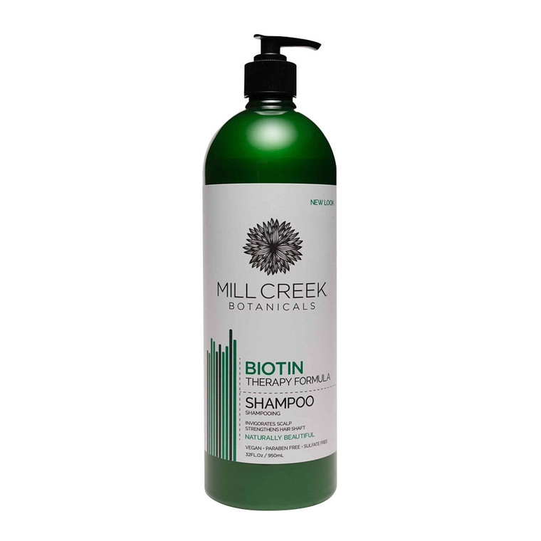 Mill Creek Botanicals Biotin Therapy Formula Shampoo, Strengthens Hair, 32 Oz