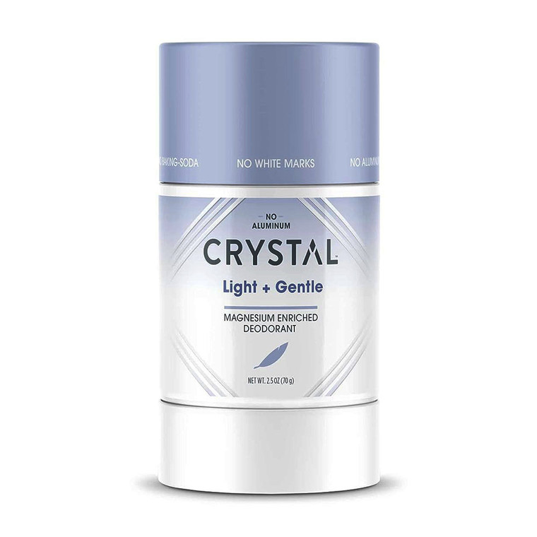 Crystal Magnesium Enriched Deodorant, Light and Gentle, No White Marks, 2.5 Oz