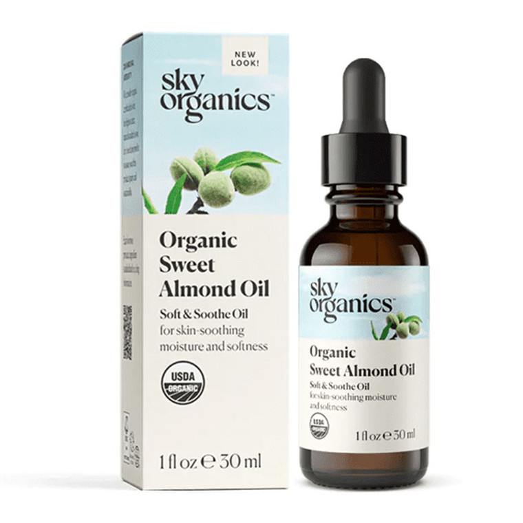 Sky Organics Organic Sweet Almond Oil For Body 100% Pure And Cold Pressed, 1 Oz