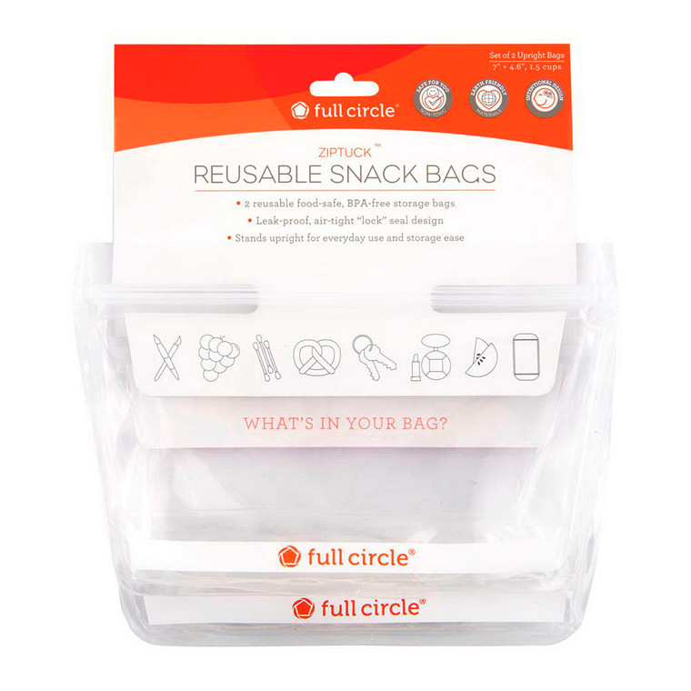 Full Circle Ziptuck Reusable Snack Bags Pack Of 2, 1 Ea