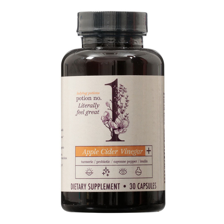 Ladybug Potion No1 Feel Great Apple Cider Vinegar Plus Capsules, Supports Digestive Health, 30 Ea