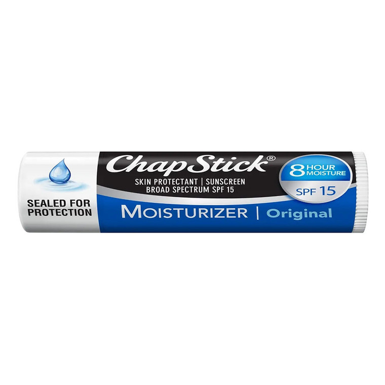ChapStick Moisturizer Original SPF 15 Lip Balm Tube and Skin Protectant, 0.15 Oz