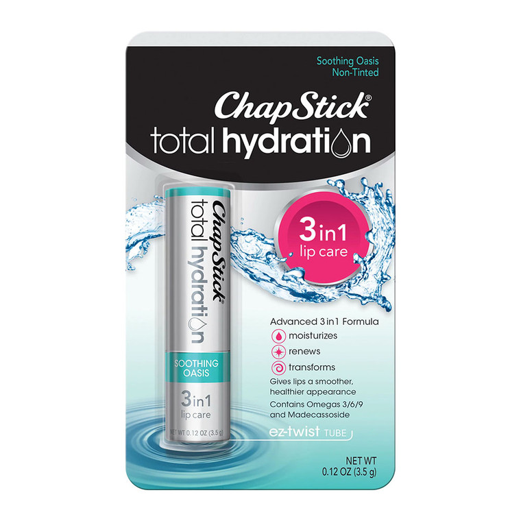 ChapStick Total Hydration Soothing Oasis Moisturizing Lip Balm, 0.12 Oz