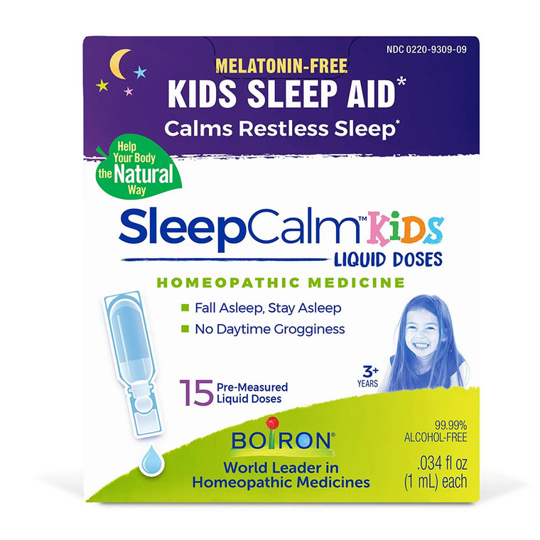 Boiron kids SleepCalm Liquid Doses, Homeopathic Medicine for Restless Sleep, 15 Ea