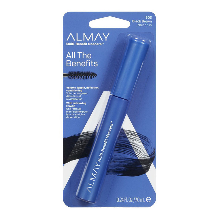 Almay Volume, Length, Definition and Conditioning Mascara, Black Brown, 1 Ea