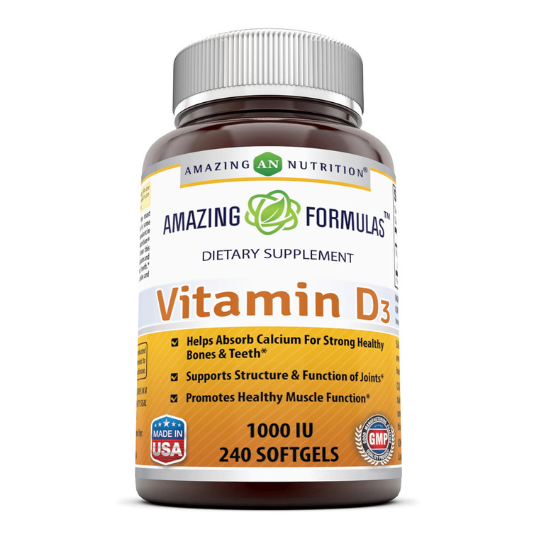 Amazing Nutrition Amazing Formulas Vitamin D3 1000 IU Softgels, 240 Ea