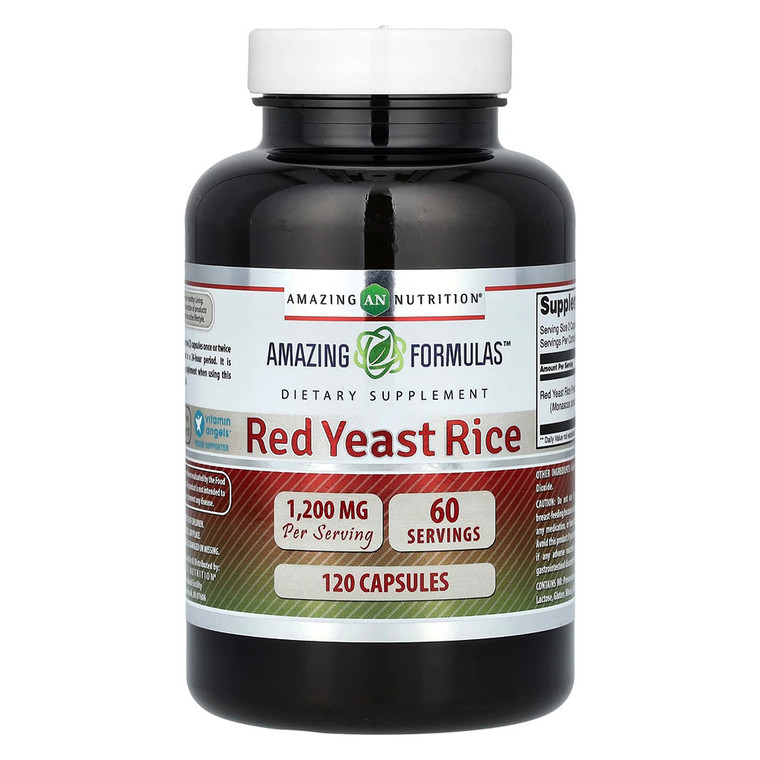 Amazing Formulas Red Yeast Rice 1200 Mg Supplement for Cholesterol Support 120Ea