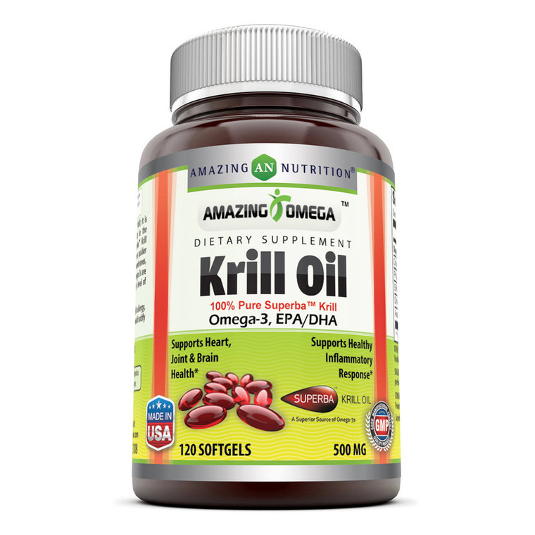 Amazing Nutrition Amazing Omega Superba Krill Oil 500 Mg Softgels, 120 Ea