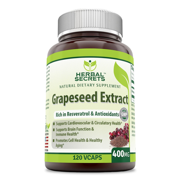 Herbal Secrets Grapeseed Extract 400Mg Capsules, 120 Ea