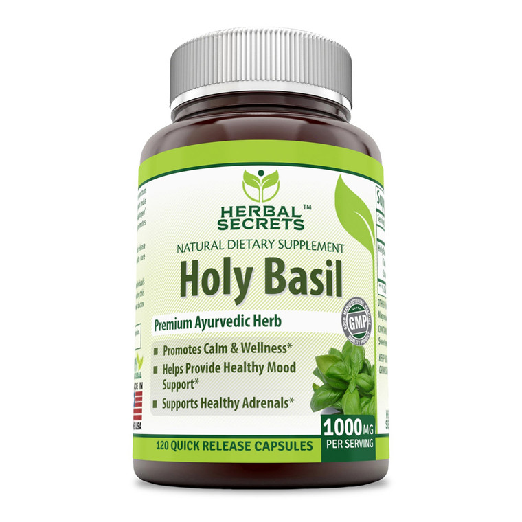 Herbal Secrets Holy Basil 1000 Mg Per Serving, 120 Ea