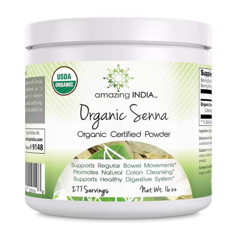 Amazing Nutrition Amazing India USDA Certified Organic Senna Powder, 16 Oz