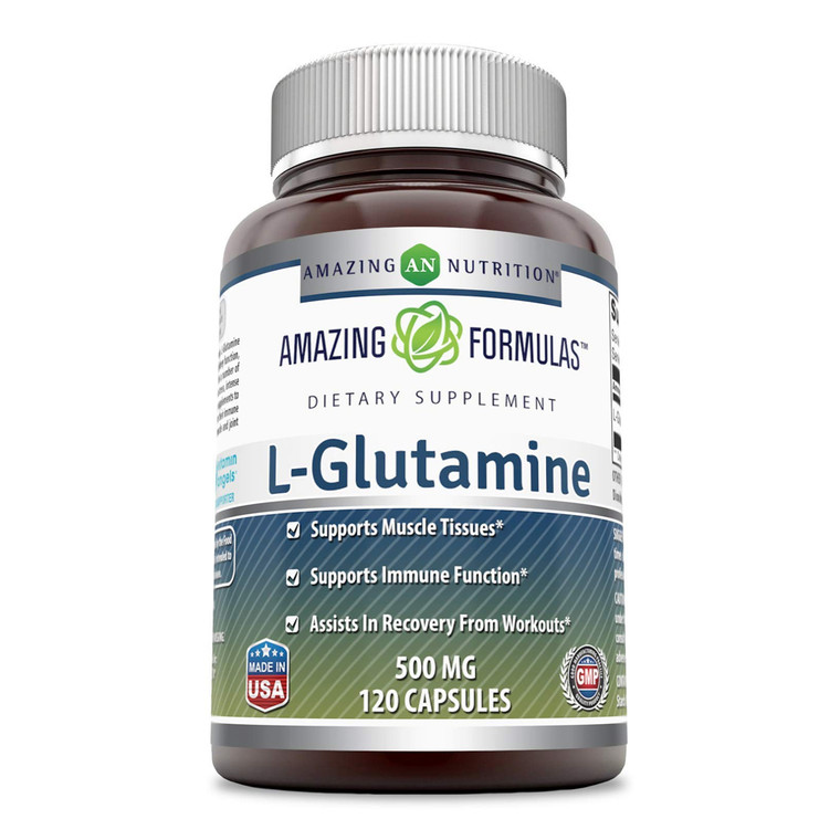 Amazing Nutrition Amazing Formulas L Glutamine 500Mg Capsules, 120 Ea