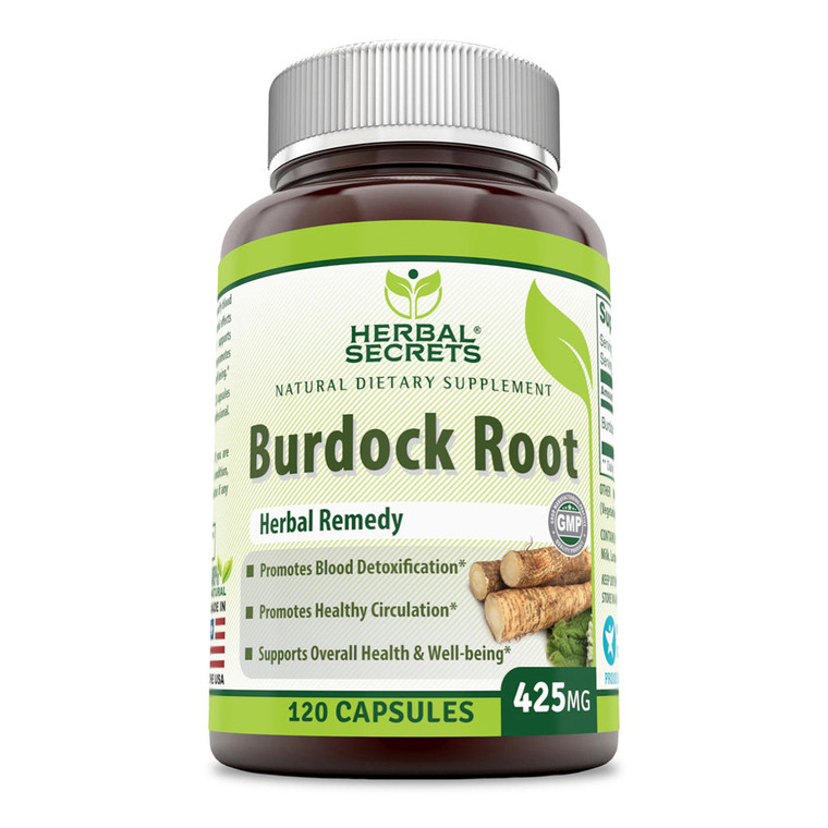 Herbal Secrets Burdock Root 425 Mg Veggie Capsules, 120 Ea