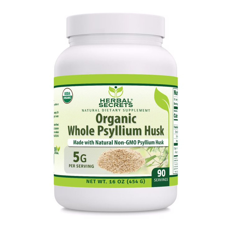 Amazing Nutrition Amazing India USDA Certified Organic Whole Psyllium Husk Powder, 16 Oz