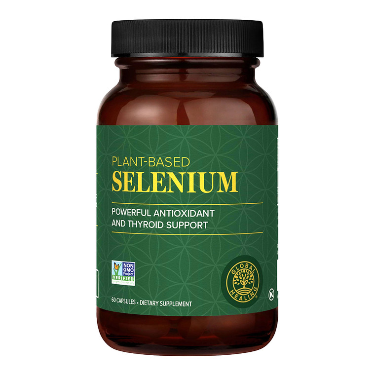 Global Healing Selenium 200Mcg Supplement For Thyroid and Immune Health Support, 60 Ea