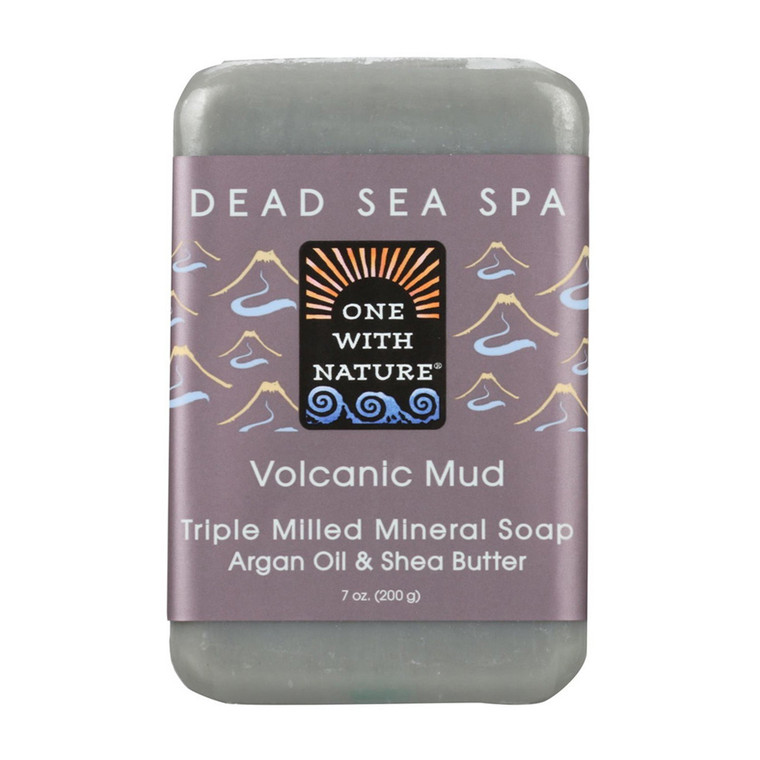 One With Nature Volcanic Mud Bar Soap, 7 Oz