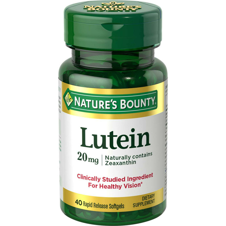 Natures Bounty Lutein 20 Mg Softgels, For Eye Healthy Vision, 40 Ea