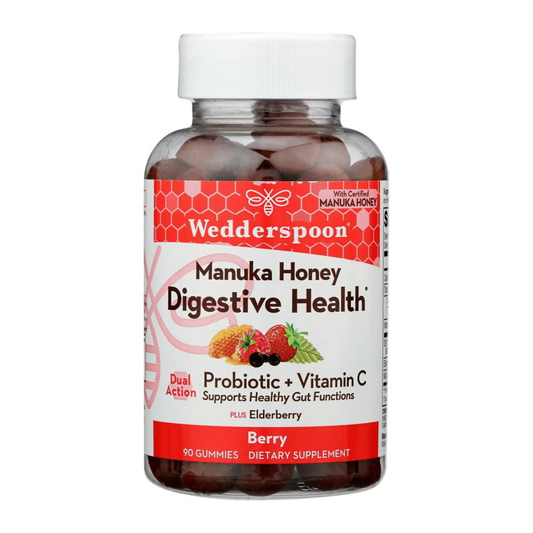 Wedderspoon Manuka Honey Digestive Gummies, Berry, 90 Ct