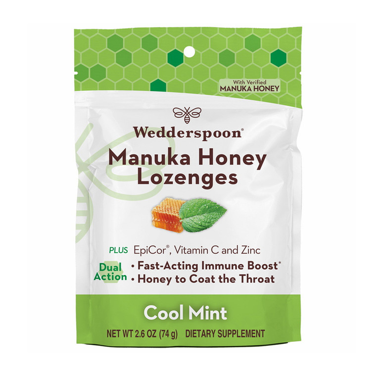 Wedderspoon Manuka Honey Immunity Lozenges, Cool Mint, 2.6 Oz