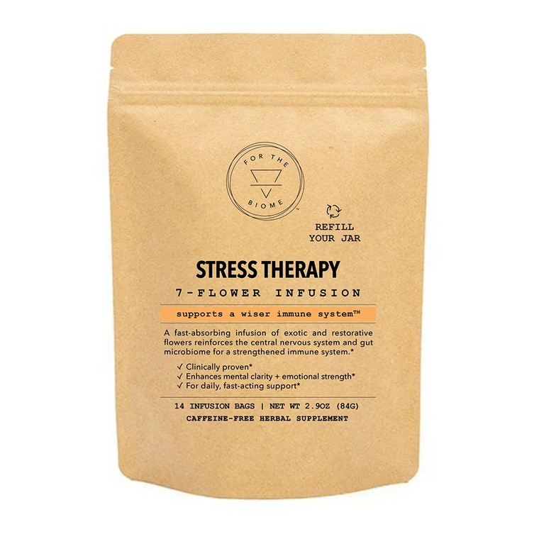 For The Biome Stress Therapy Oganic Ginger and 7 Flower Infusion Bags, Refill, 14 Ea