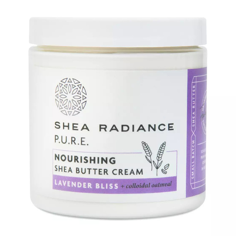 Shea Radiance Pure Nourishing Shea Butter Cream, Lavender Bliss, 8 Oz