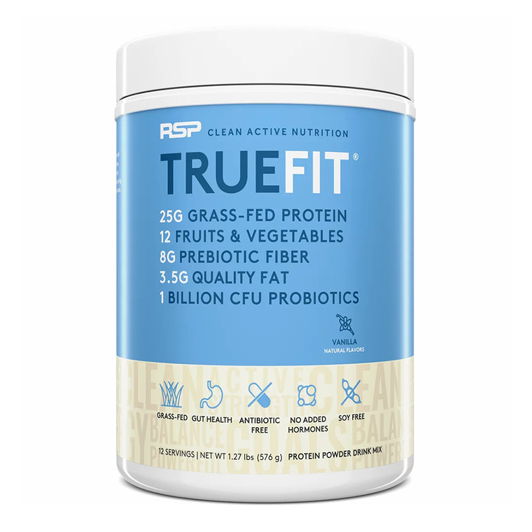 RSP TrueFit Protein Powder Drink Mix, Grass Fed Protein, Vanilla, 1.27 Oz
