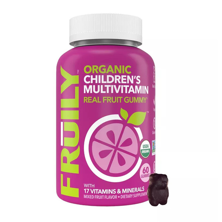 Fruily Organic Childrens Multivitamin Real Fruit Gummies, 60 Ea