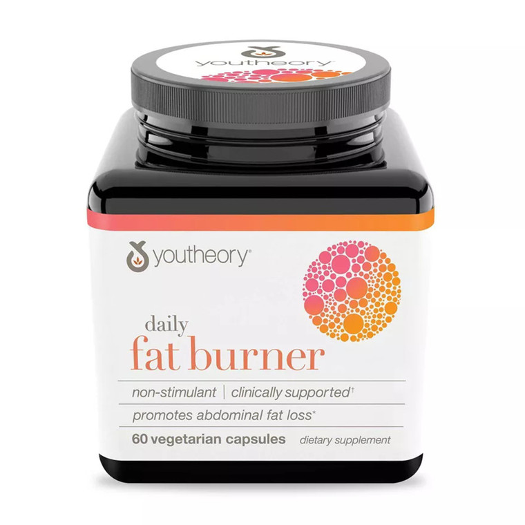 Youtheory Daily Fat Burner Vegetarian Capsules, Healthy Weight Management, 60 Ea