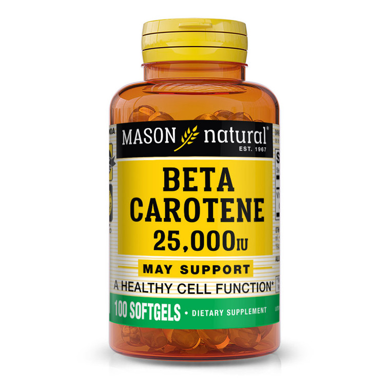 Mason Naturals Beta Carotene 25,000 Iu Softgels - 100 Ea