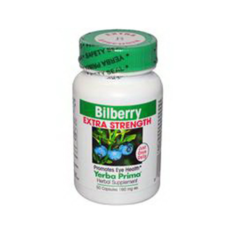 Yerba Prima Bilberry Extra Strength 160 Mg Capsules - 50 Ea