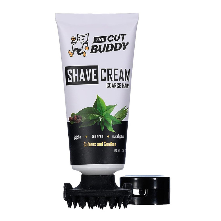 The Cut Buddy Shave Cream for Coarse Hair with Exfoliation Brush, Softens and Soothes, 1 Ea