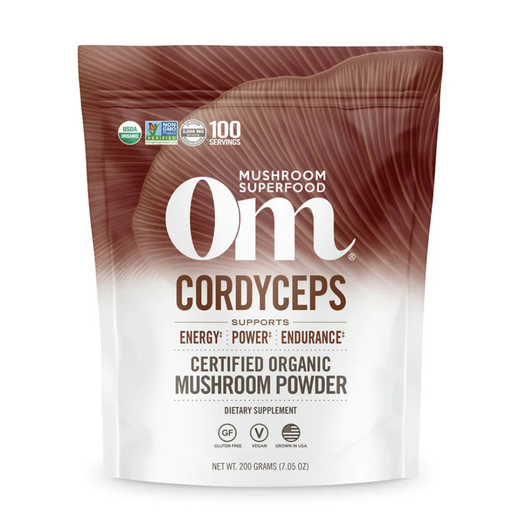 Om Organic Mushroom Superfood Powder, Cordyceps Support Energy, 7.05 Oz