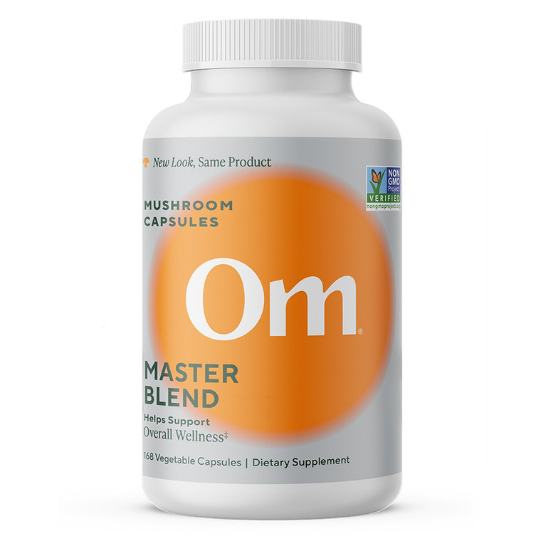 Om Master Blend Mushroom Superfood Vegetarian Capsules Support Immune and Gut Health 168Ea