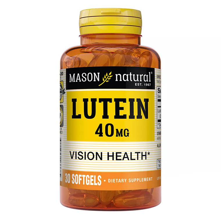 Mason Natural Lutein 40mg Ultra Strength Multivitamin Softgels Support Vision Health 30Ea