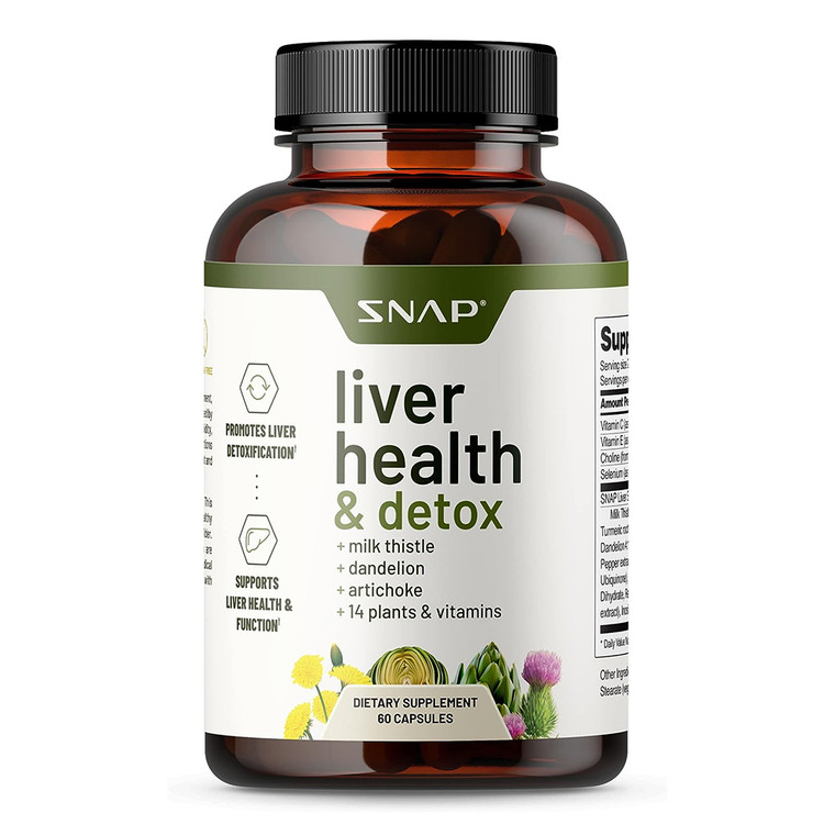 Snap Liver Health and Detox Capsules, Support Liver Health Function, 60 Ea