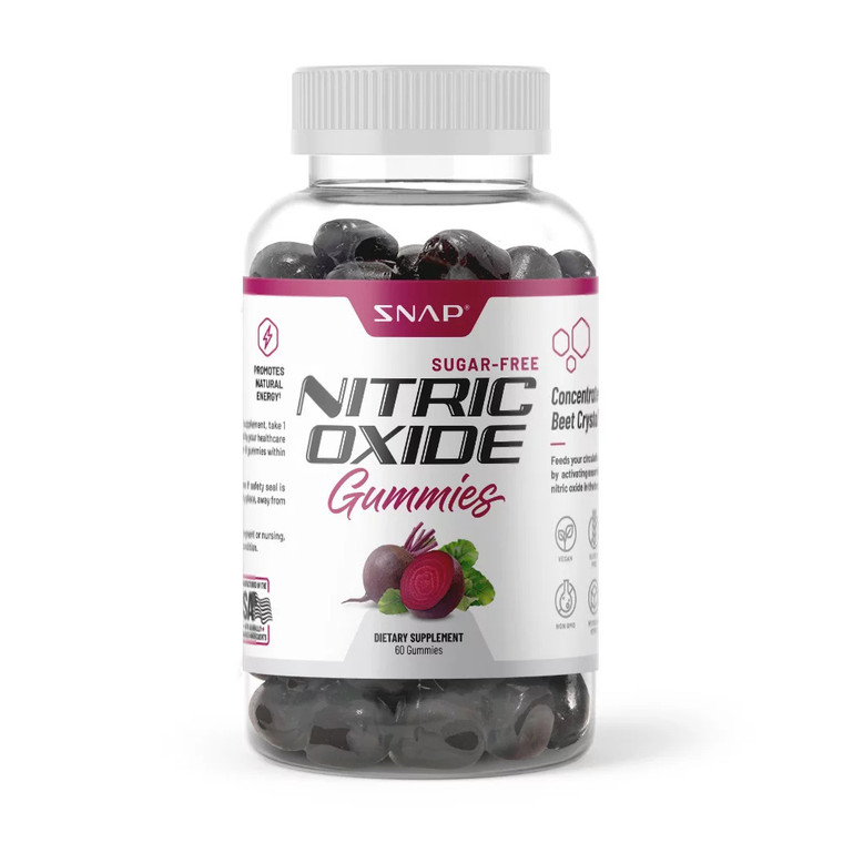 Snap Nitric Oxide Beet Root Gummies, Sugar Free, Support Heart Health, 60 Ea