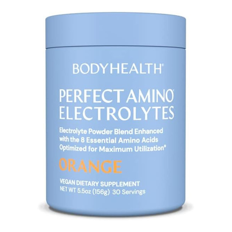 BodyHealth Perfect Amino Electrolytes Powder, Hydration Powder, Orange Flavor, 5.5 Oz
