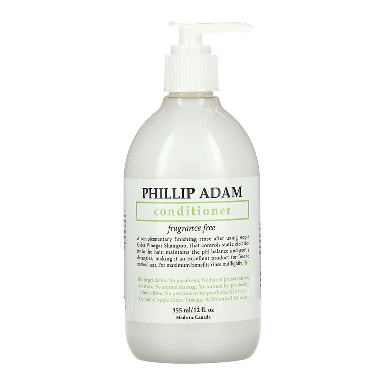 Phillip Adam Apple Cider Vinegar Conditioner, Fragrance Free, 12 Oz