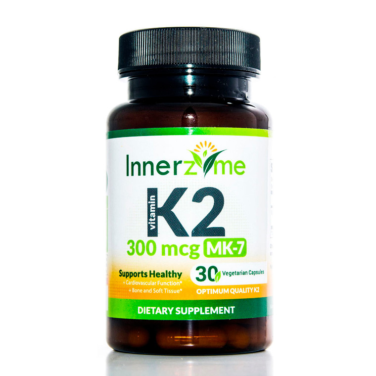 Innerzyme Vitamin K2, MK7 300 Mcg Vegetarian Capsules, 30 Ea