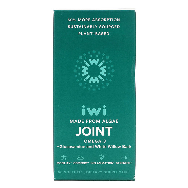 Iwi Algae Omega 3 Joint Health + Glucosamine And White Willow Bark, 60 Ea