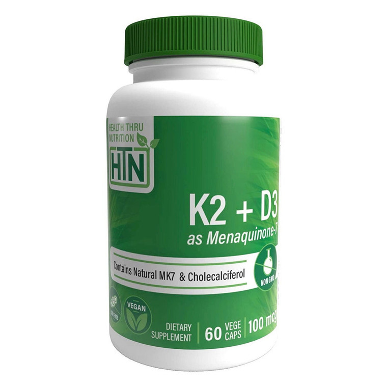 Health Thru Nutrition K2 And D3 As Menquinone 7 Complex For Healthy Bone Support, 60 Ea