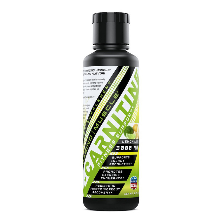 Amazing Muscle L-Carnitine 3000 Lemon Lime Fast Recovery from Intense Workouts 16Oz (473ml)