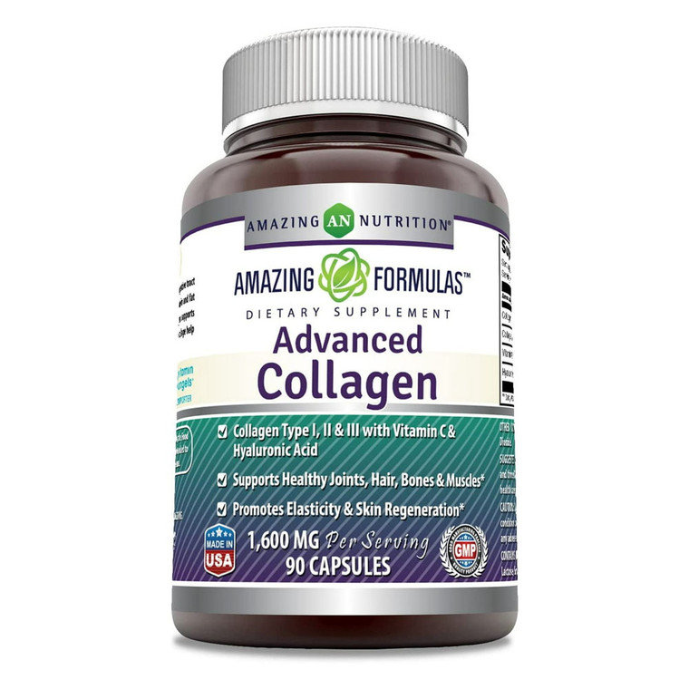 Amazing Formulas Advanced Collagen 1600 Mg Per Serving Capsules Joint and Skin Support 90Ea