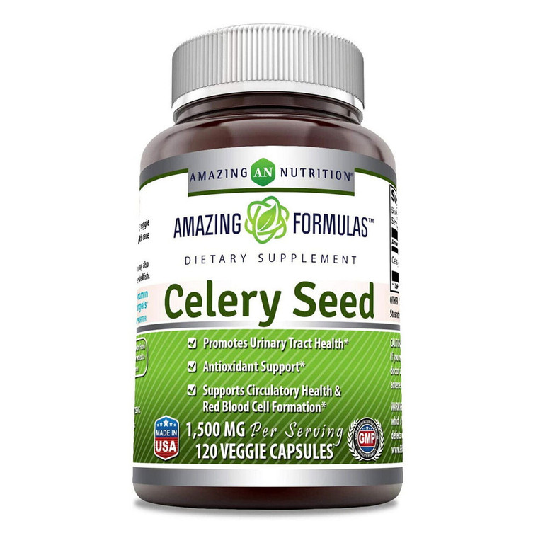 Amazing Nutrition Amazing Formulas Celery Seed Extract 1500 Mg Per Serving Veggie Capsules, 120 Ea