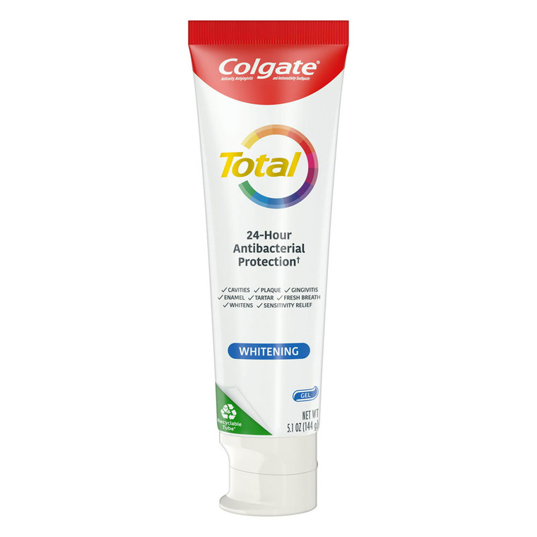 Colgate Total Whitening Gel Toothpaste, Mint, 5.1 Oz