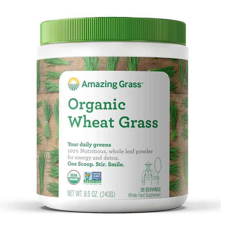 Amazing Grass Wheat Grass Powder For Energy Detox And Immunity Support, 8.5 Oz